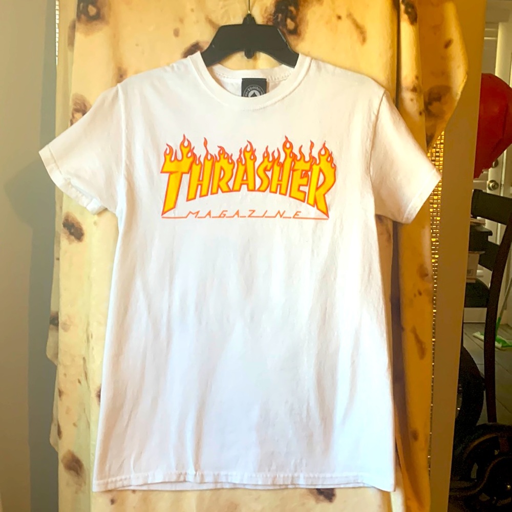 Mens White Thrasher Tee (Small)
